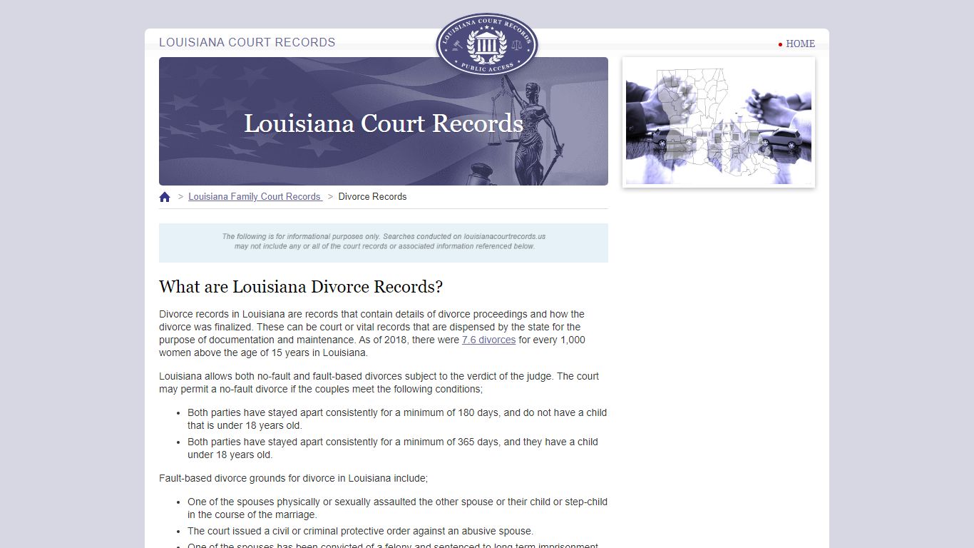 What are Louisiana Divorce Records? | LouisianaCourtRecords.us